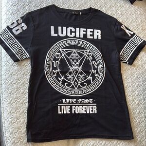 Black Lucifer T-shirt size xxl